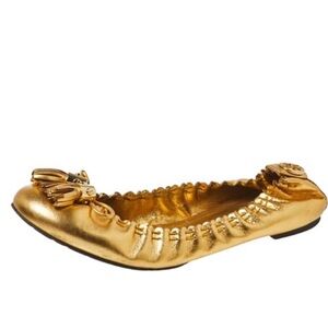 Tory Burch Gold Tassel Flats